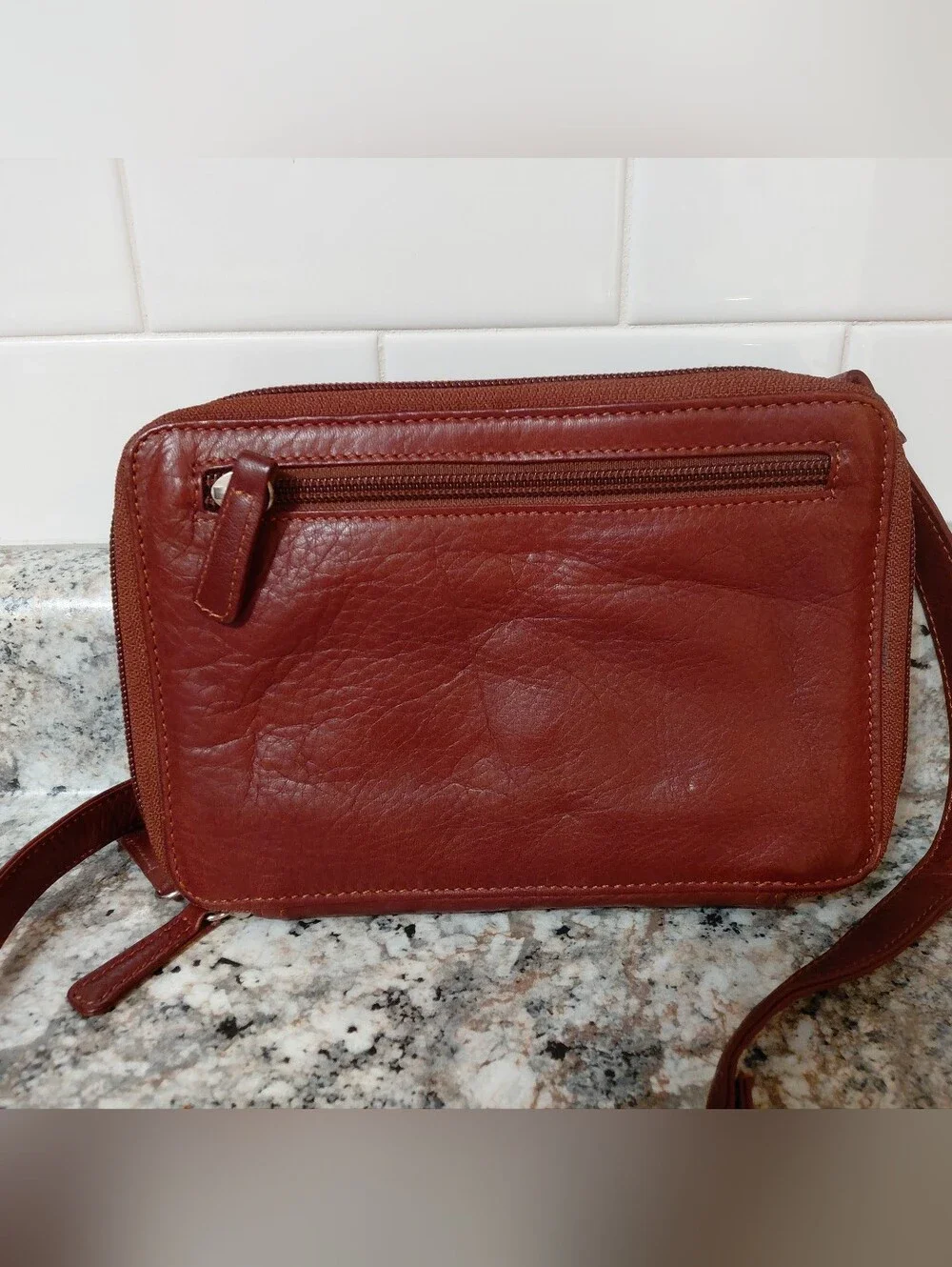 Osgoode Marley Small Leather On The Go Travel Crossbody Bag In Chestnut Brown